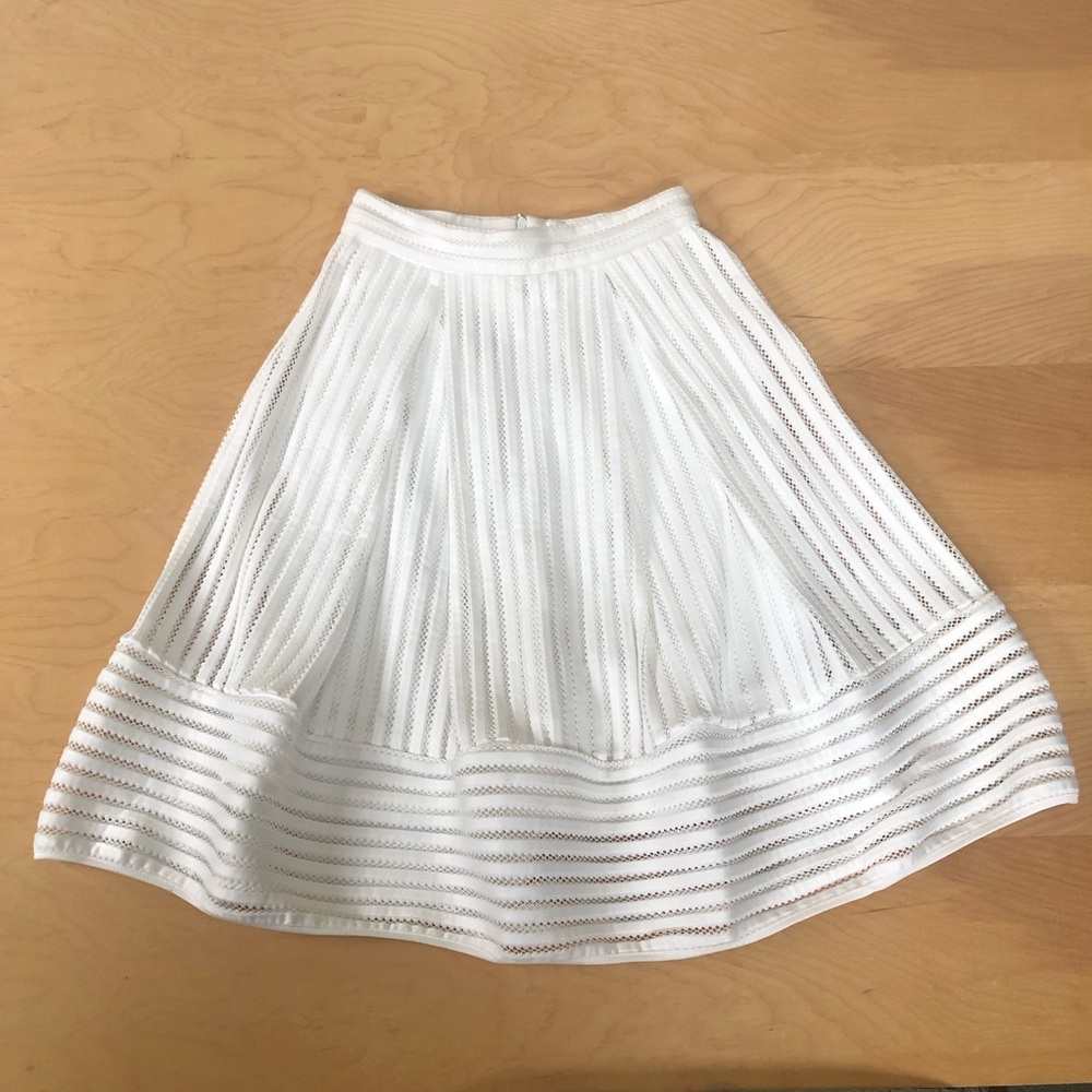 Faith and Joy by Monteau White A-Line Skirt Pleated Swing XS Balletcore